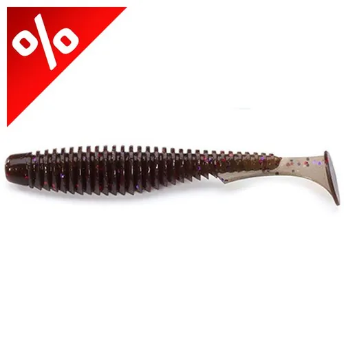 FISHUP_U-SHAD 2.5" (9PCS.), #050 - GREEN PUMPKIN BROWN/RED & PURPLE