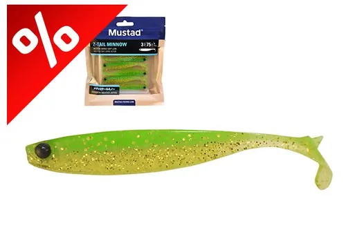 MUSTAD MEZASHI Z-TAIL MINNOW 3"CHARTREUSE 6DB/CSOMAG