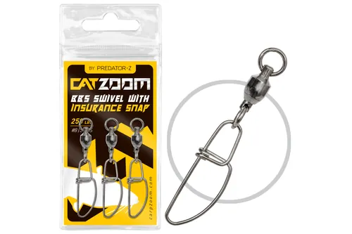 CZ2933 CATZOOM CSAPÁGYAS HARCSÁZÓ FORGÓKAPOCS 250 LBS, #8, 3 DB