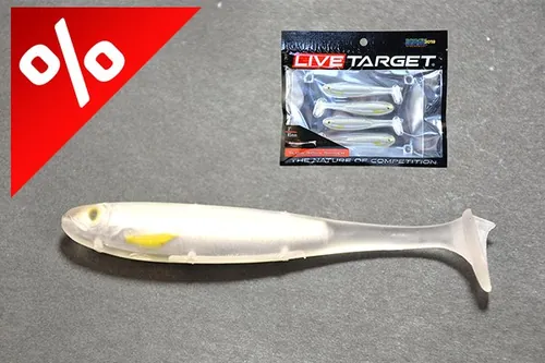 LIVETARGET SLOW-ROLL SHINER PADDLE TAIL SILVER/PEARL 85 MM