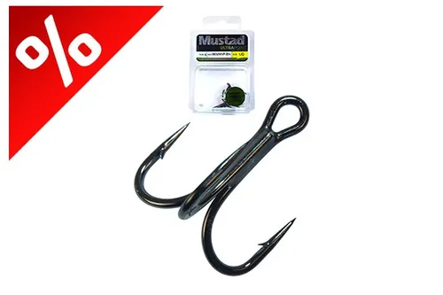 MUSTAD NEEDLEPOINT TREBLE HOOK 1/0 5DB/CSOMAG