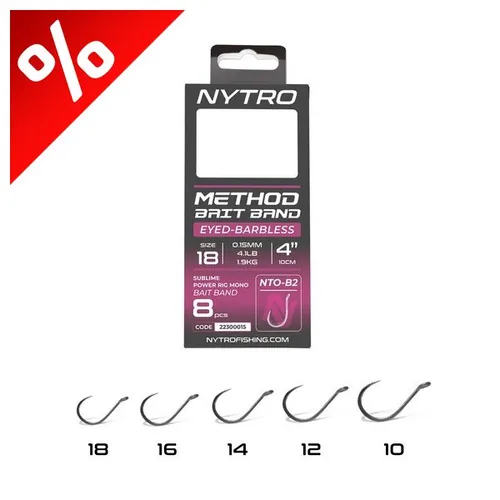 NYTRO NTO-B2 ELŐKÖTÖTT SZAKÁLL NÉLKÜLI CSALIGYŰRŰS METHOD ELŐKE 10 CM 18/0,15MM