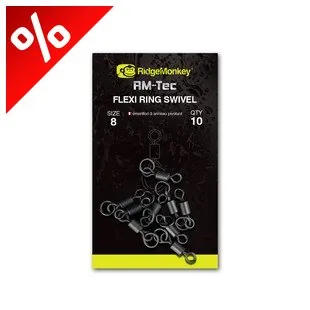 RIDGEMONKEY RM-TEC FLEXI RING SWIVEL SIZE8 KARIKÁS FORGÓ 10DB