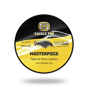 MASTERPIECE TAPERED MONO LEADER ULTRA CLEAR 0.26-0.58MM 5*15 M DOBÓELŐTÉT ZSINÓR