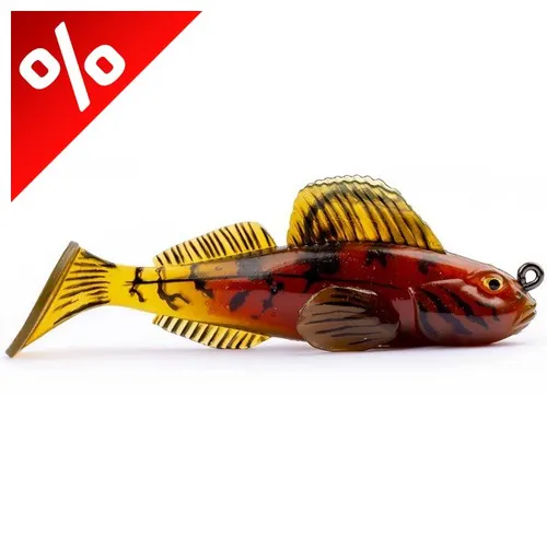 LIVETARTGET 3.3" GOBY PADDLETAIL RIGGED GREEN / RED 84MM 12G  SINKING