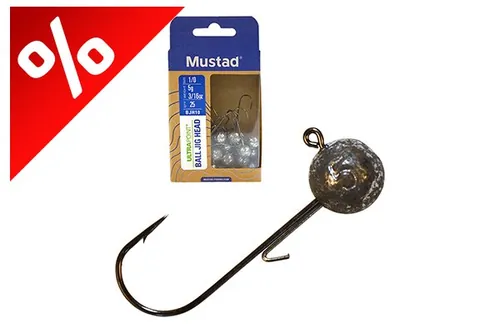 MUSTAD BALL JIG HEAD W/KEEPER 2/0 17G 25PCS LEAD