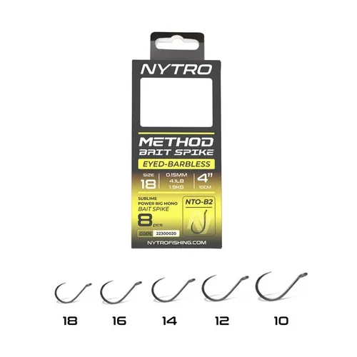 NYTRO NTO-B2 ELŐKÖTÖTT SZAKÁLL NÉLKÜLI CSALITÜSKÉS METHOD ELŐKE 10 CM 12/0,21MM