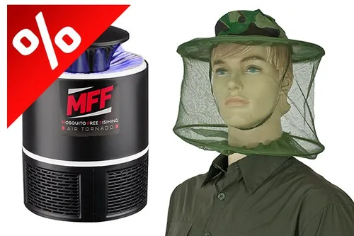MFF AIR TORNADO SZÚNYOGIRTÓ LÁMPA NG  SZÚNYOGHÁLÓS SAPKÁVAL