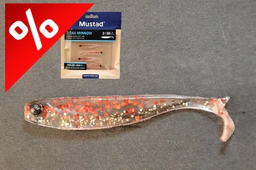MUSTADMEZASHI Z-TAIL MINNOW 2"RED GOLD GLITTER 6DB/CSOMAG