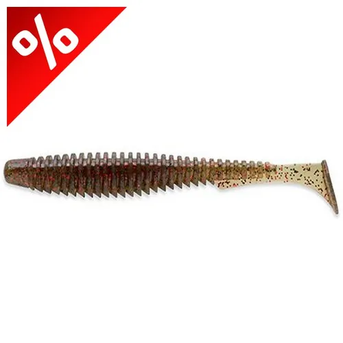 FISHUP_U-SHAD 2" (10PCS.), #045 - GREEN PUMPKIN/RED & BLACK