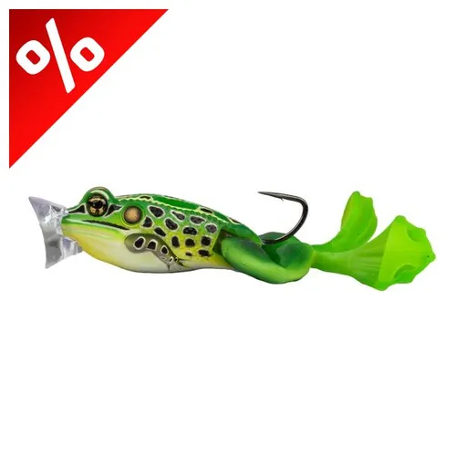 LIVETARGET THE ULTIMATE FROG POPPER BAIT GREEN / YELLOW 50MM 21G FLOATING