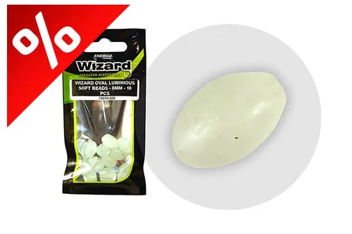 WIZARD HARCSÁZÓ OVÁLIS GUMIGYÖNGY FOSZFORESZKÁLÓ 8MM 10DB