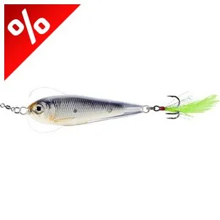 LIVETARGET FLUTTER SHAD JIGGING SPOON GLOW/BLACK 55 MM 14 G