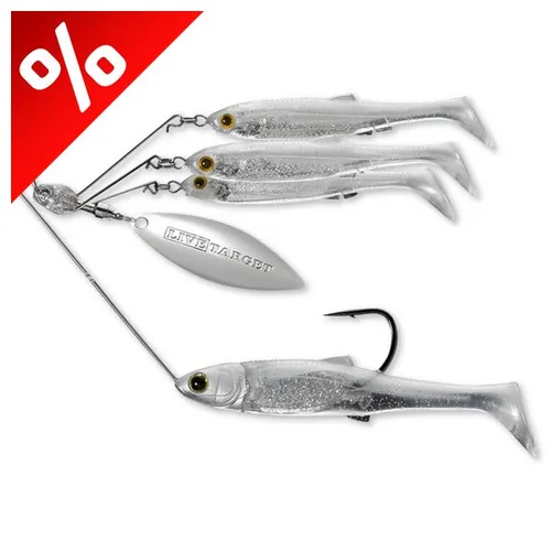 LIVETARGET MINNOW SPINNER RIG PEARL WHITE/SILVER SMALL 11 G
