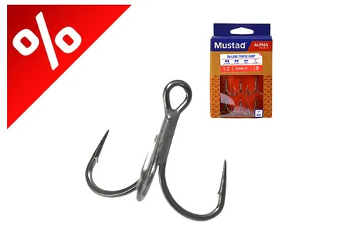 MUSTAD IN-LINE TRIPLE GRIP SHORT, 2 6DB/CSOMAG