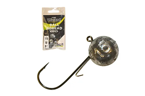 WIZARD BALL JIG HEAD W/KEEPER 1/0 12G 3DB/CSOMAG LEAD
