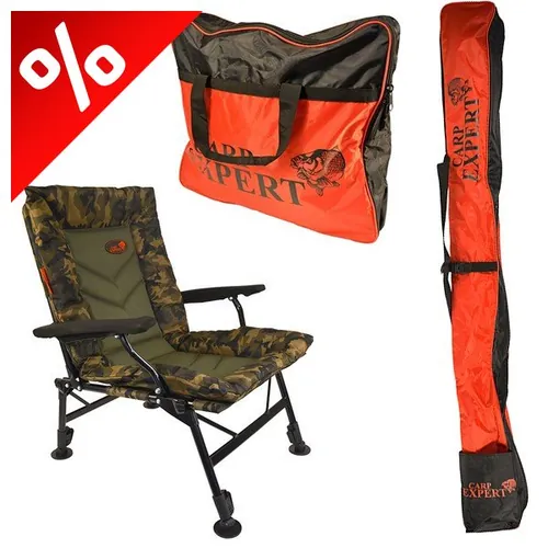 CARP EXPERT COMFORT CAMO SZÉK BOTZSÁKKAL ÉS SZÁKTARTÓ TÁSKÁVAL