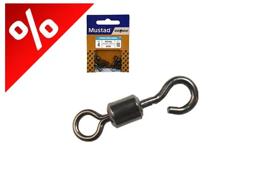 MUSTAD OPEN EYE ROLLING SWIVEL 8 10DB/CSOMAG
