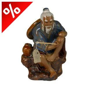 KERÁMIA FIGURA HORGÁSZ KULACCSAL