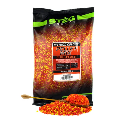 STÉG PELLET MIX 3MM 800G CHILI-PEACH