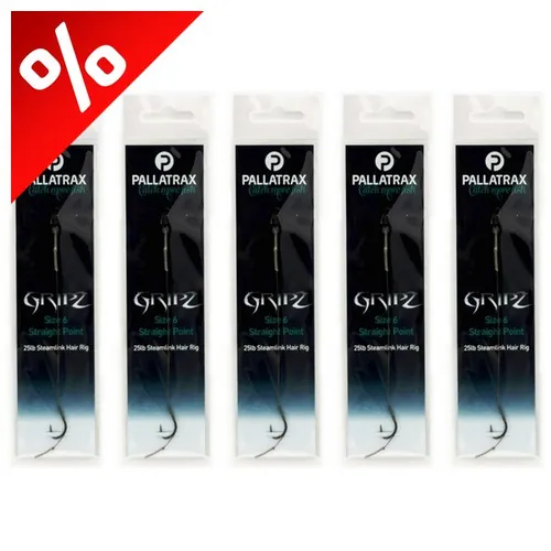 PALLATRAX GRIPZ STRAIGHT POINT HAIR RIGS SIZE 8 12LB BRAID