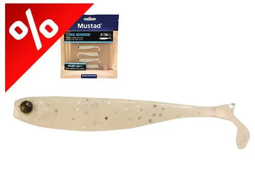 MUSTADMEZASHI Z-TAIL MINNOW 2"PEARL WHITE 6DB/CSOMAG