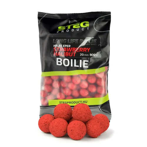 STÉG LONG LIFE BOILIE 20MM 800G STRAWBERRY-HALIBUT