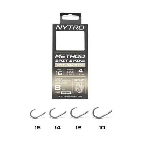 NYTRO NTO-B3 ELŐKÖTÖTT SZAKÁLL NÉLKÜLI CSALITÜSKÉS METHOD ELŐKE 10 CM 10/0,25MM