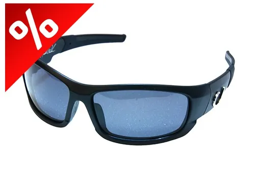 MUSTAD HP POLARIZED SUNGLASSES - BLACK FRAME, SMOKE LENS