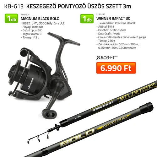 KESZEGEZŐ PONTYOZÓ ÚSZÓS SZETT 3M  1273-300+ 2251-130