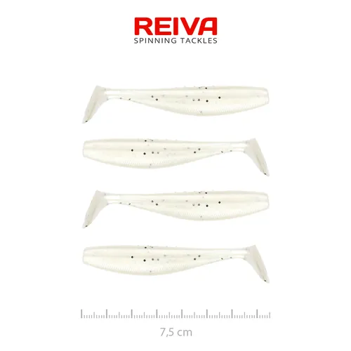 FLAT MINNOW SHAD 7,5CM 4DB/CS (PEARL DOT)