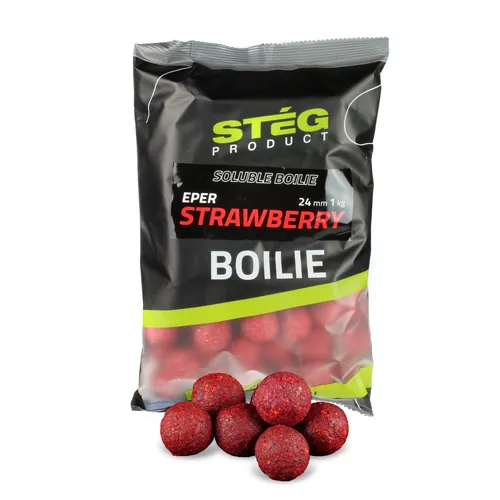 SOLUBLE BOILIE 24 MM STRAWBERRY 1 KG