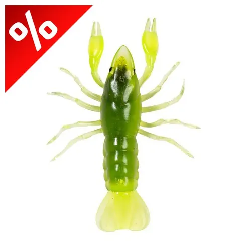 LIVETARGET 2.8" CRAWFISH UN-RIGGED BCHARTREUSE / GREEN 71 MM  SINKING 6DB/CS