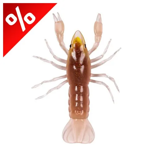 LIVETARGET 2.8" CRAWFISH UN-RIGGED BROWN / YELLOW 71 MM SINKING 6DB/CS