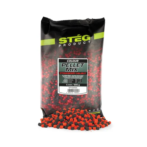 STÉG PELLET MIX 5MM 800G STRAWBERRY-HALIBUT