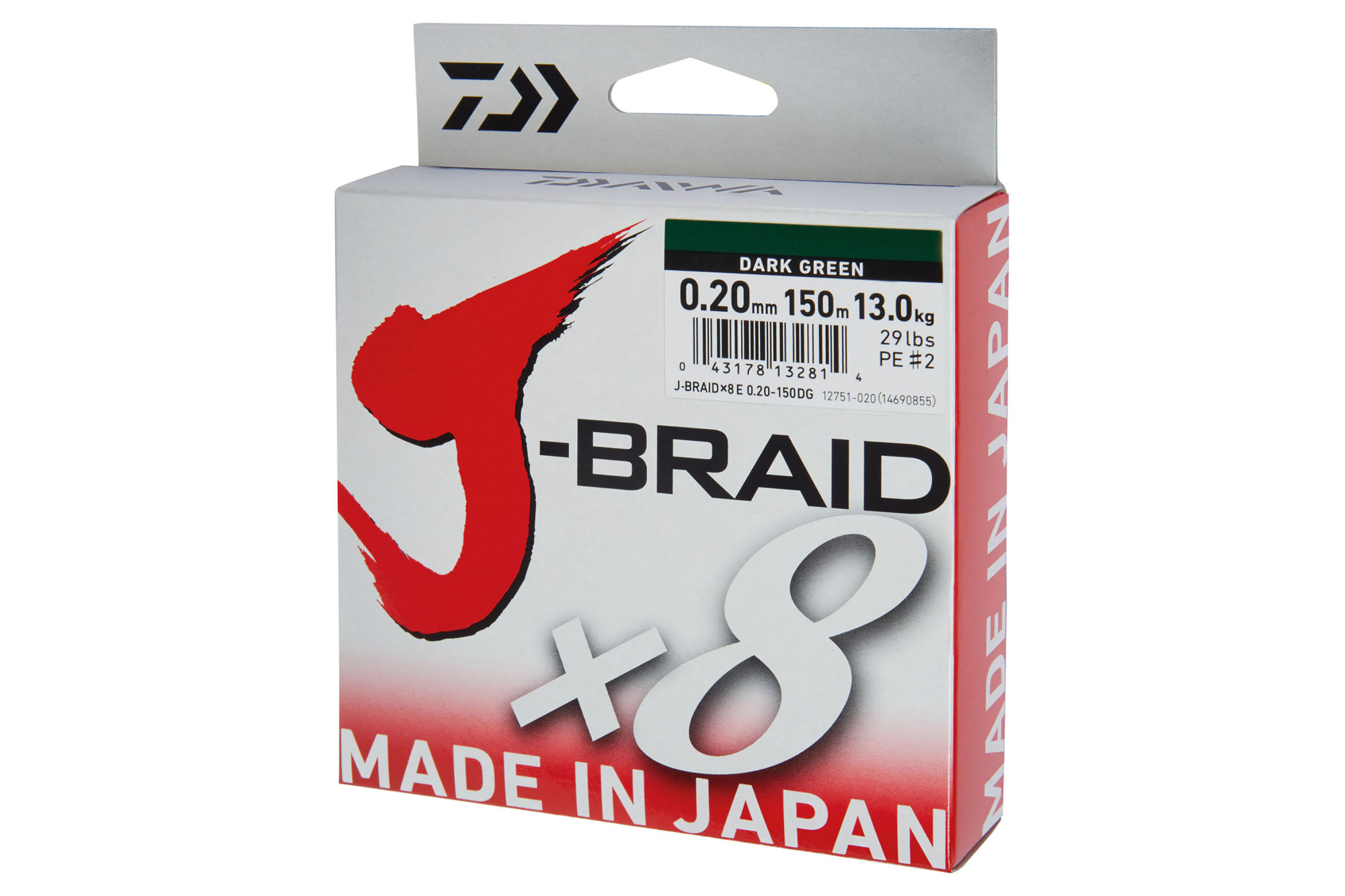 DAIWA J-BRAID X8 150M ZÖLD 0,16MM