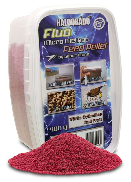 Haldorádó Fluo Micro Method Feed Pellet - Vörös Gyümölcs